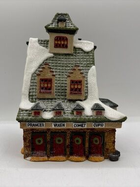 Department 56 1990 Vintage HVC North Pole Series Reindeer Barn 5601-4 Retired